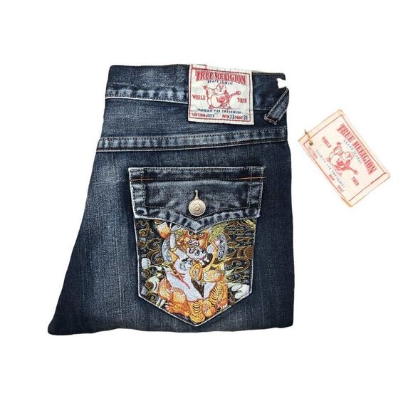 Brand New Vintage True Religion Embroidered Jeans Size 36 JOEY Blue - Picture 10 of 15
